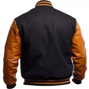 Black And Gold Letterman Jacket Back