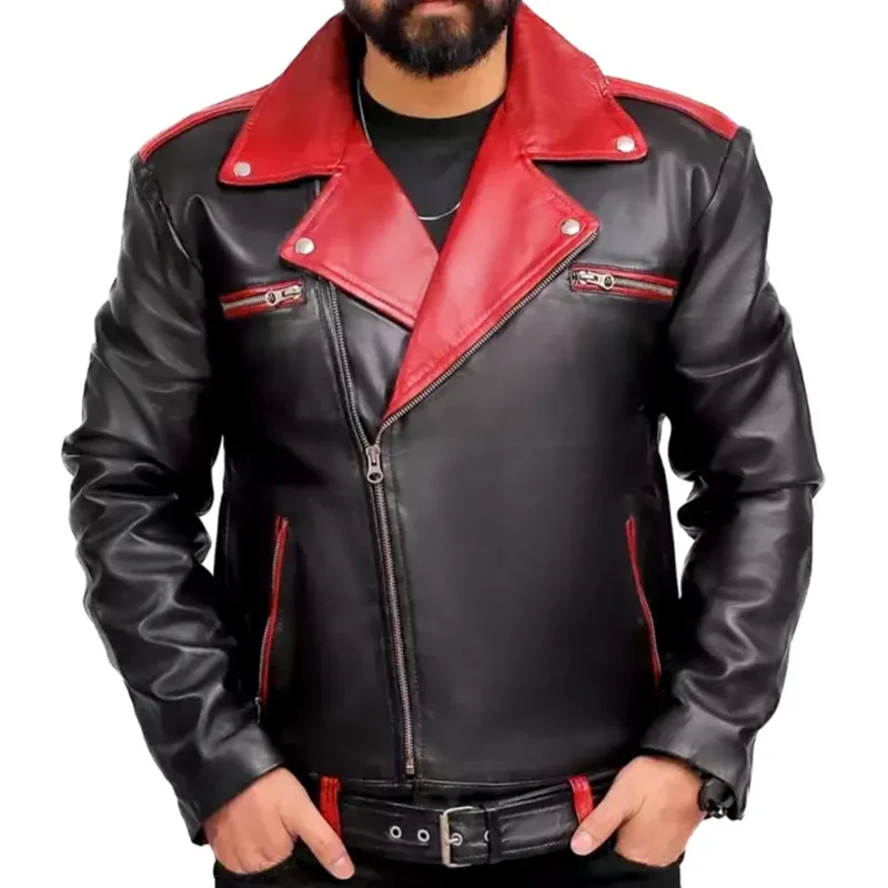 Black And Red Leather Jacket