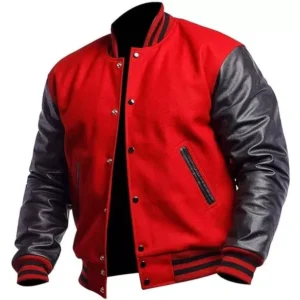 Black And Red Letterman Jacket Front