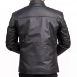 Black Leather Biker Jacket For Men Back Black Leather Biker Jacket For Men Back