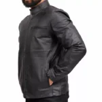 Black Leather Biker Jacket For Men Left Black Leather Biker Jacket For Men Left