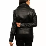 Black Leather Moto Jacket Back