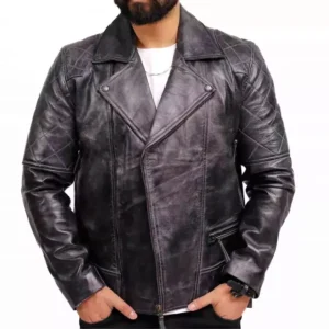 Black Moto Jacket Leather Front