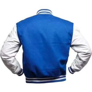 Blue And White Letterman Jacket Back