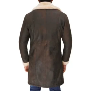 Brown Leather Coat With Fur Back