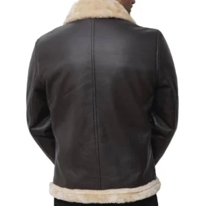 Brown Leather Jacket With Fur Back