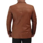 Cognac Leather Blazer Back