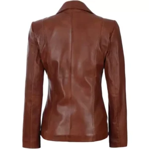 Dark Brown Blazer For Women Back