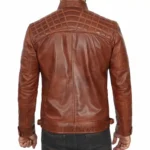 Distressed Brown Leather Jacket Back Distressed Brown Leather Jacket Back