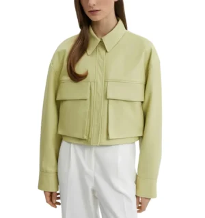 Green Cropped Jacket Front