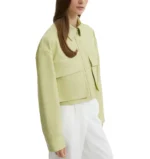 Green Cropped Jacket Left Full