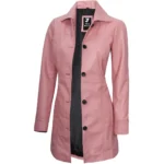 Hot Pink Leather Coat Open Front