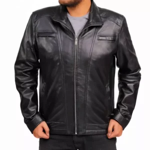 Lambskin Leather Jacket Mens Front