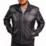 Lambskin Leather Jacket Mens Hands in Pocket