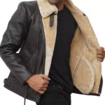 Leather Biker Jacket With Fur Collar Mens Inside