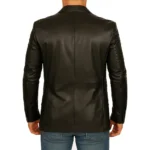 Black Leather Mens Blazer