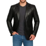 Leather Blazer Men