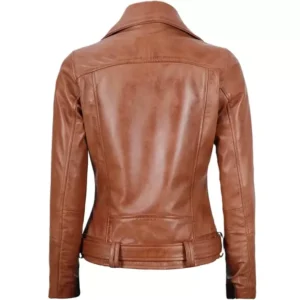 Light Tan Leather Jacket Back