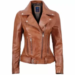 Light Tan Leather Jacket Front