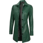 Olive Green Coat Womens Open Front