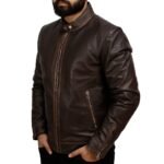 Real Leather Biker Jacket Right