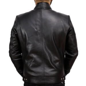 Real Leather Moto Jacket Back