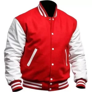 Red And White Letterman Jacket Front
