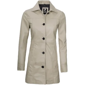 Women's Beige Coat Front