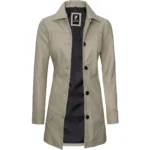 Women's Beige Coat Front Open