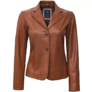 Leather Womens Tan Blazer