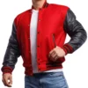 letterman jacket red & black