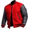letterman jacket red black