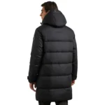 Black Puffer Coat With Hood For Mens Back