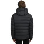 Black Puffer Jacket With Hood For Mens Back