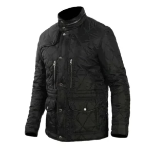 Black Quilted Puffer Jacket Right