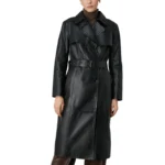 Black Trench Coat Women Front