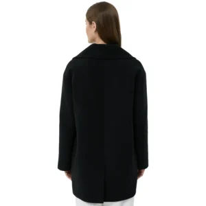 Black Wool Womens Coat Back