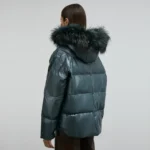 Blue Puffer Jacket Back