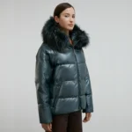 Blue Puffer Jacket Left