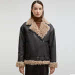 Brown Faux Fur Jacket Front