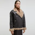 Brown Faux Fur Jacket Left