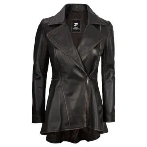 Brown Peplum Jacket Front