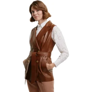 Brown Vest Womens Front