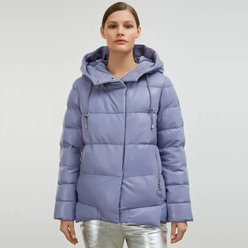 Light Blue Puffer Jacket front