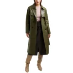 Light Green Trench Coat Front Open