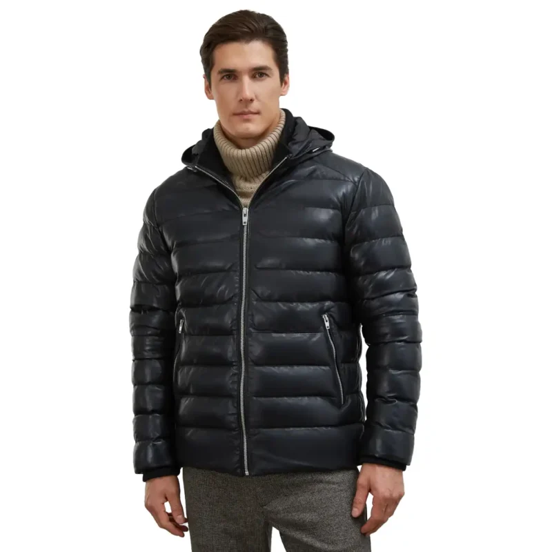 Lightweight Puffer Jacket With Hood Front