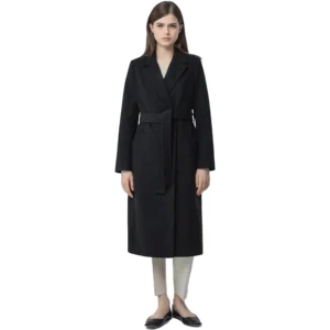 Long Black Wool Coats For Ladies Front