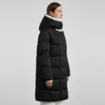 Puffer Jacket With Fur Collar Left