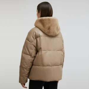 Tan Fur Jacket Back