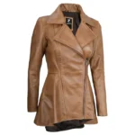 Tan Peplum Jacket Left